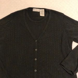 White Stag Black Button Down Cardigan Blouse